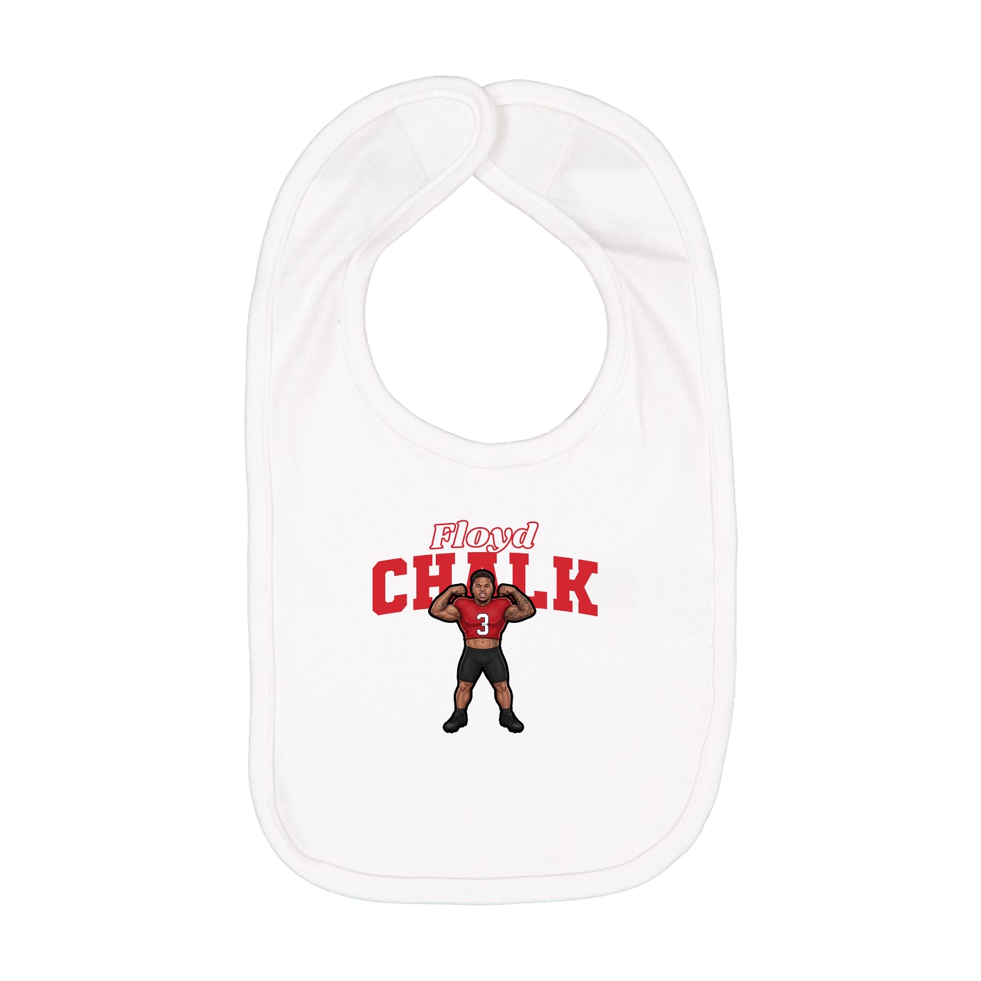 Infant Bib — Name Arch in White