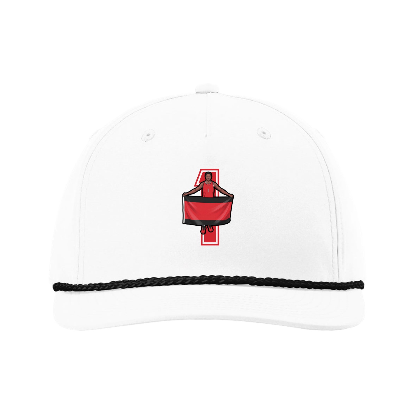 Five-Panel Classic Rope Cap — Number in White