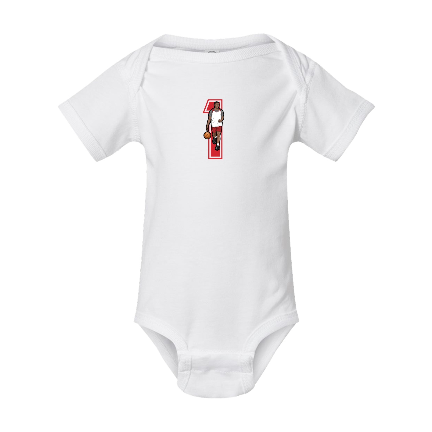 Baby Onesie — Number in White