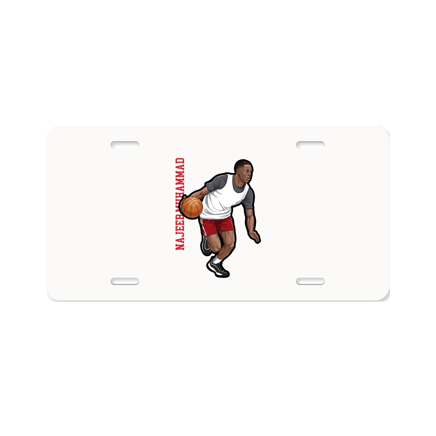 License Plate — Name Vertical in Classic
