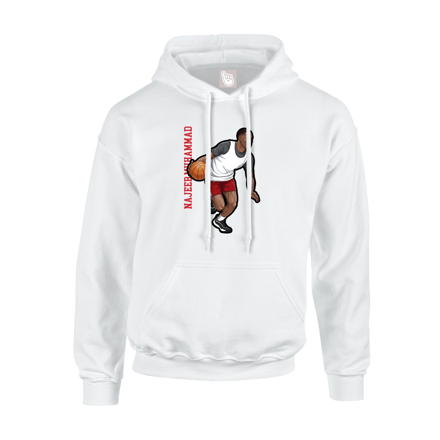 Youth Hoodie — Name Vertical in White