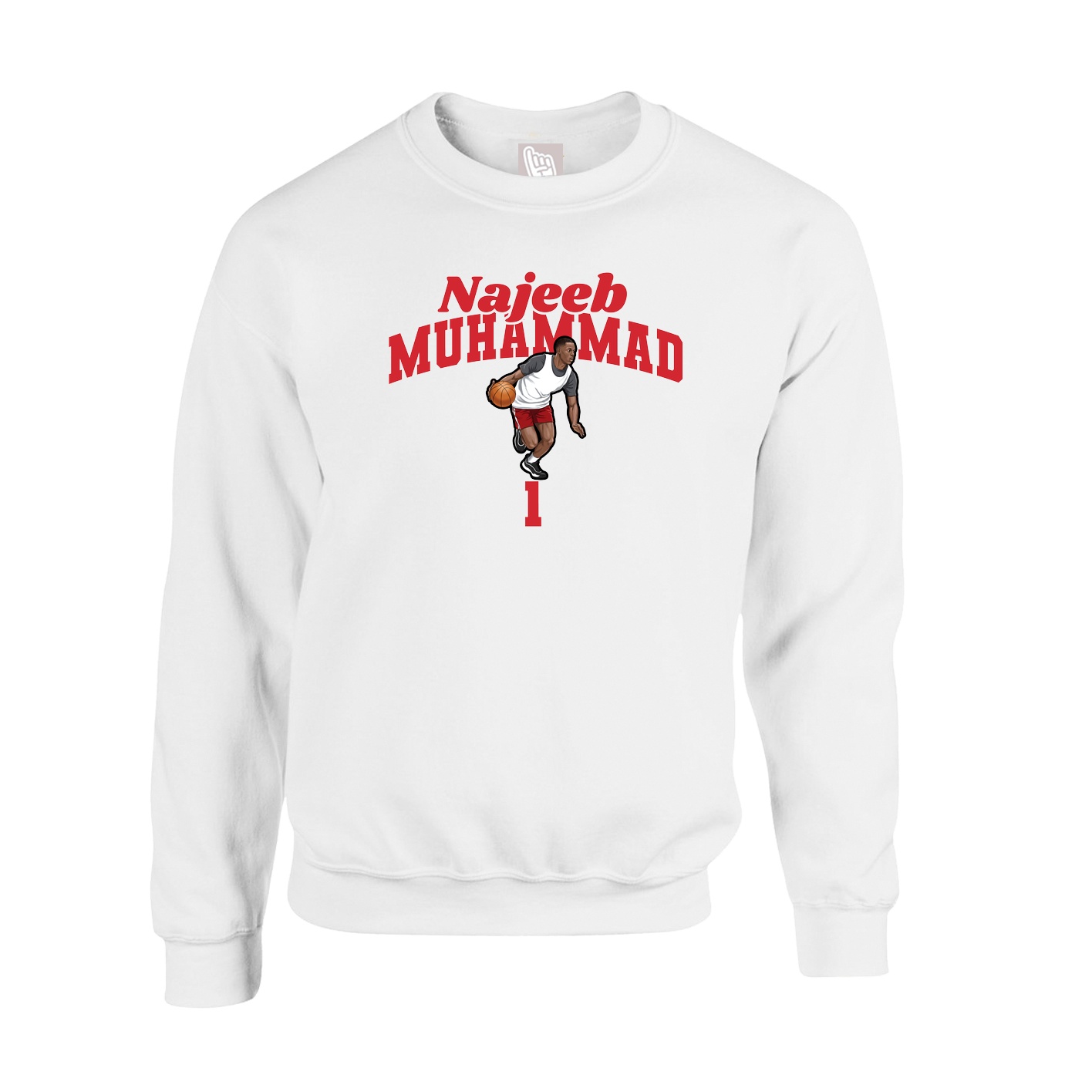 Fleece Crew — Signature Arch in White