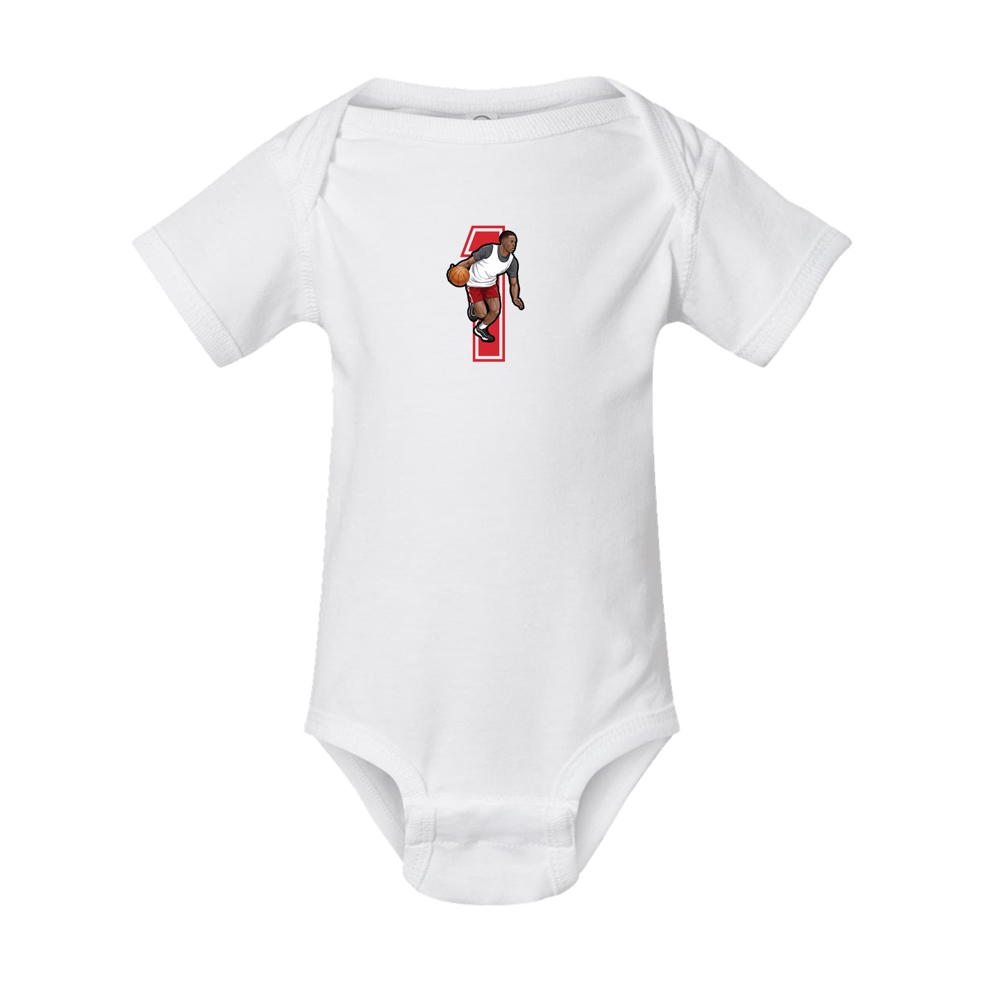 Baby Onesie — Number in White
