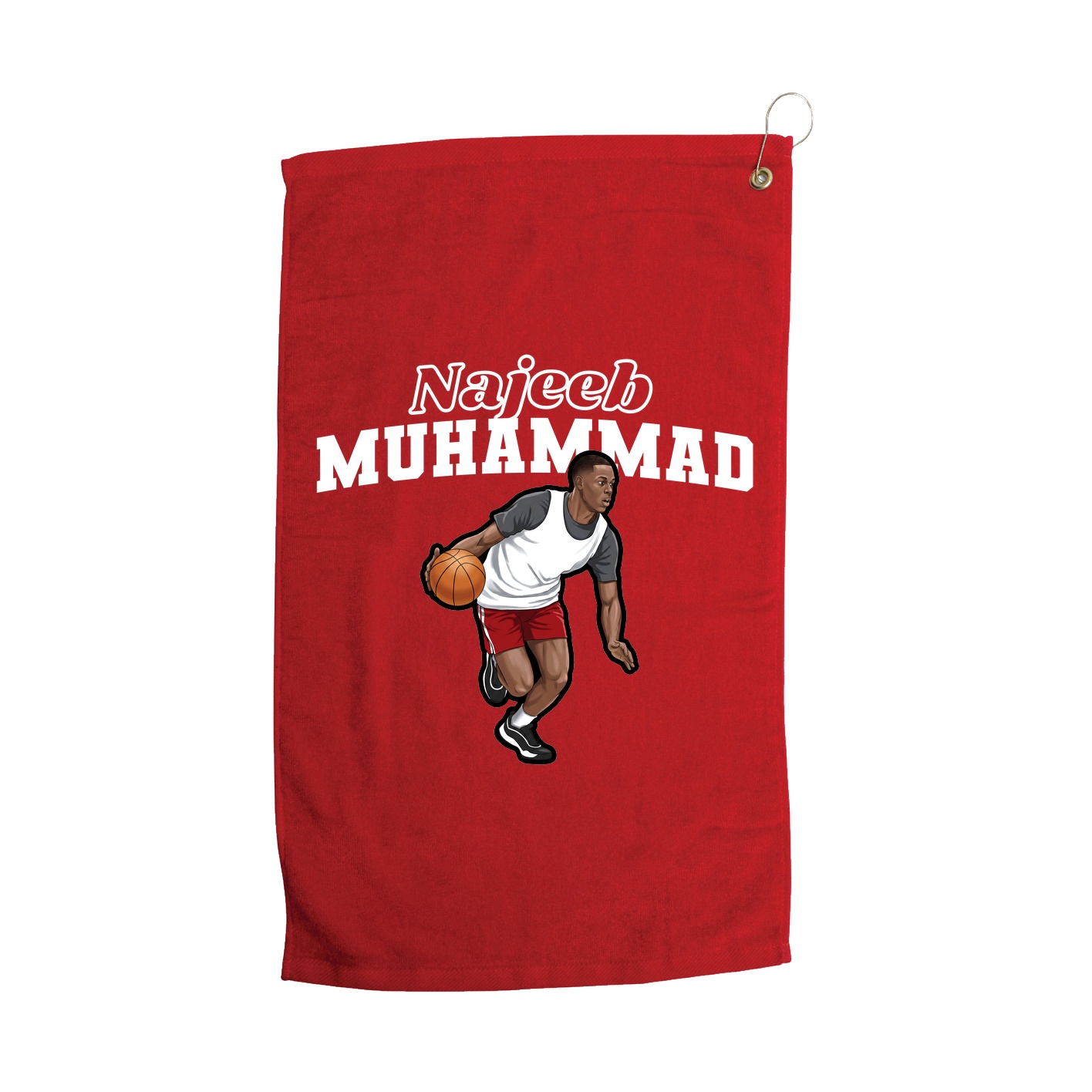 Golf Towel — Name Arch in Red