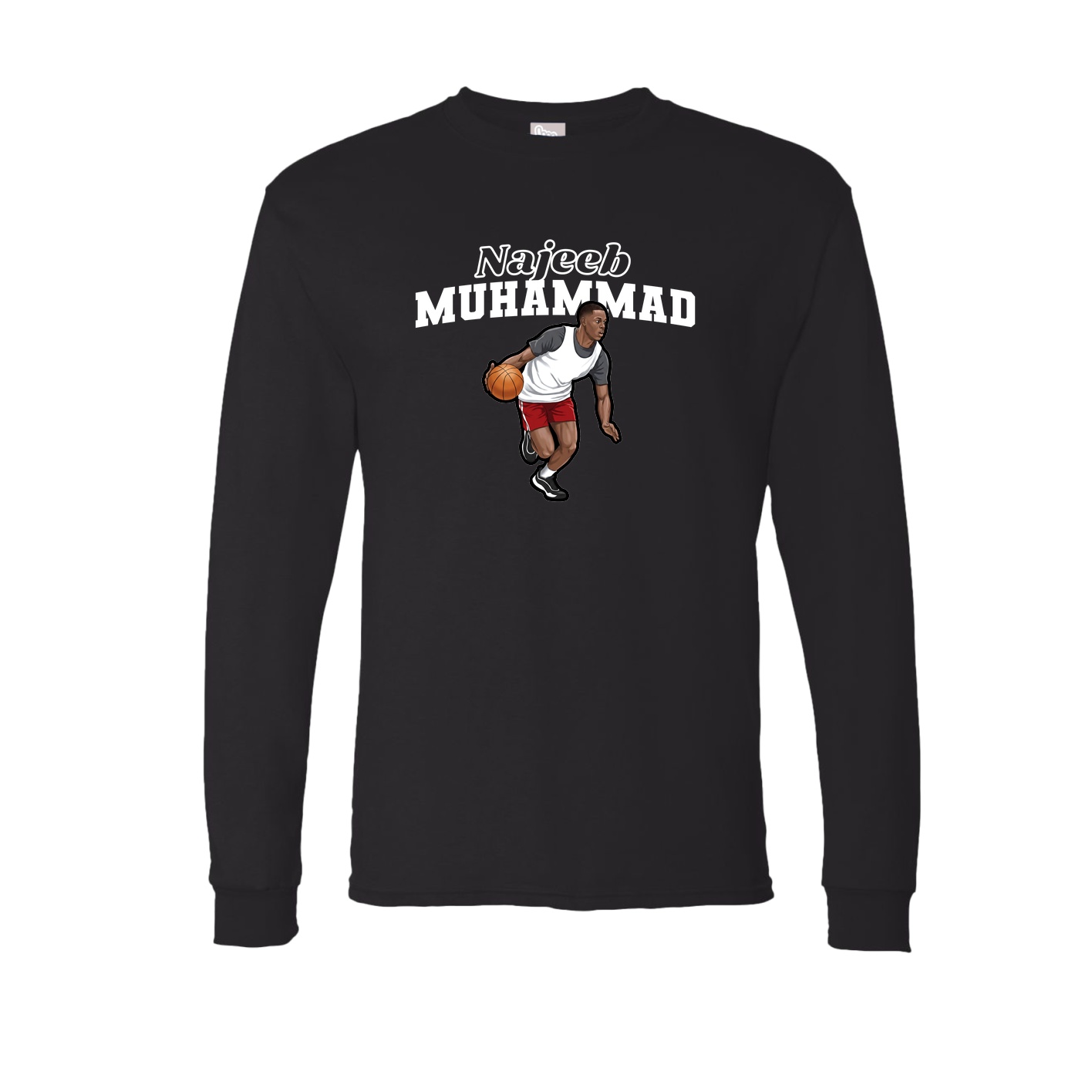 Long Sleeve Tee — Name Arch in Black