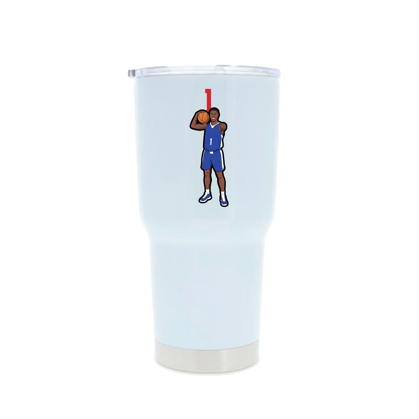 30oz Stainless Steel Tumbler — Number Top in White