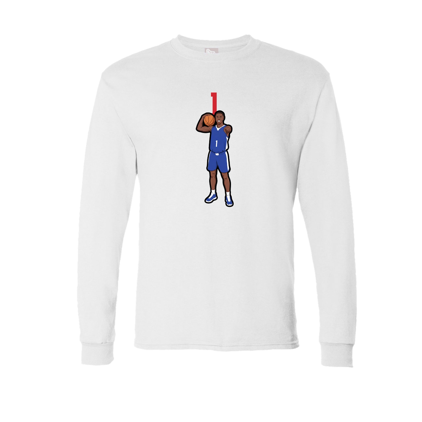 Long Sleeve Tee — Number Top in White