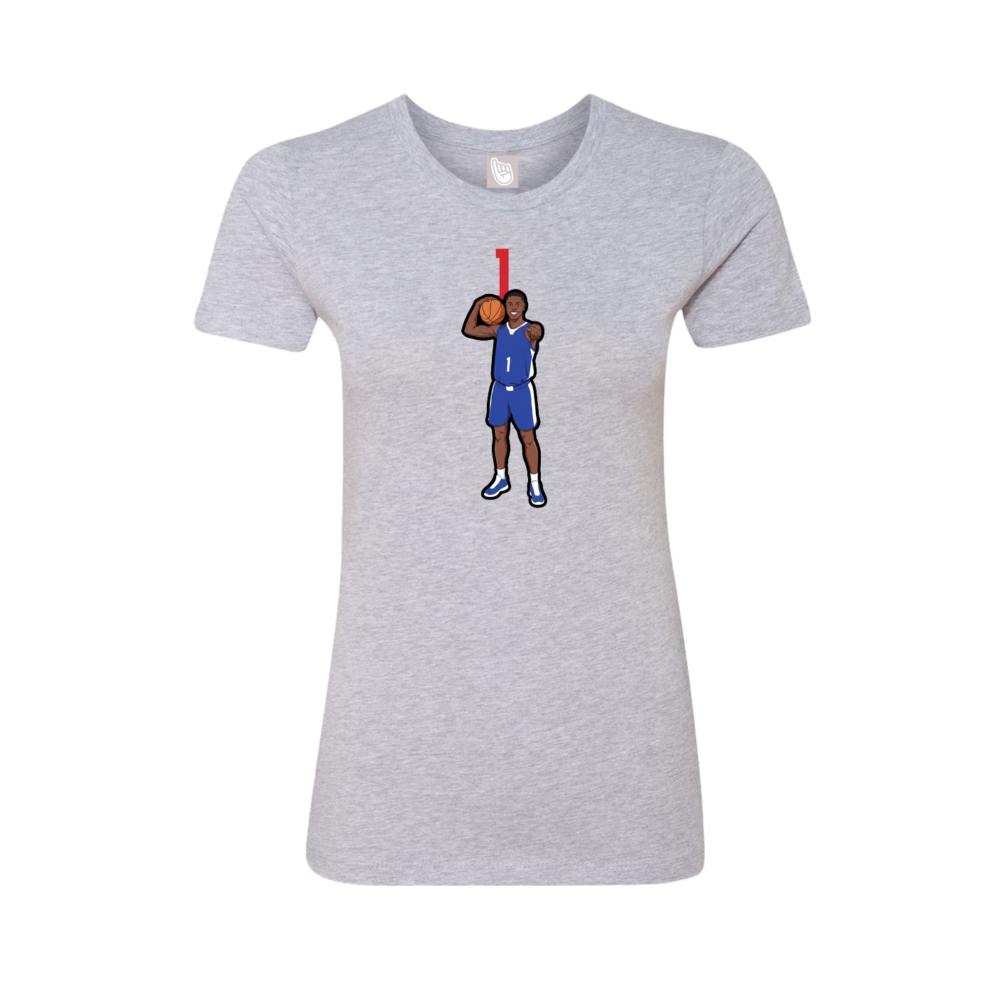 Fitted Women's Tee — Number Top in Grey