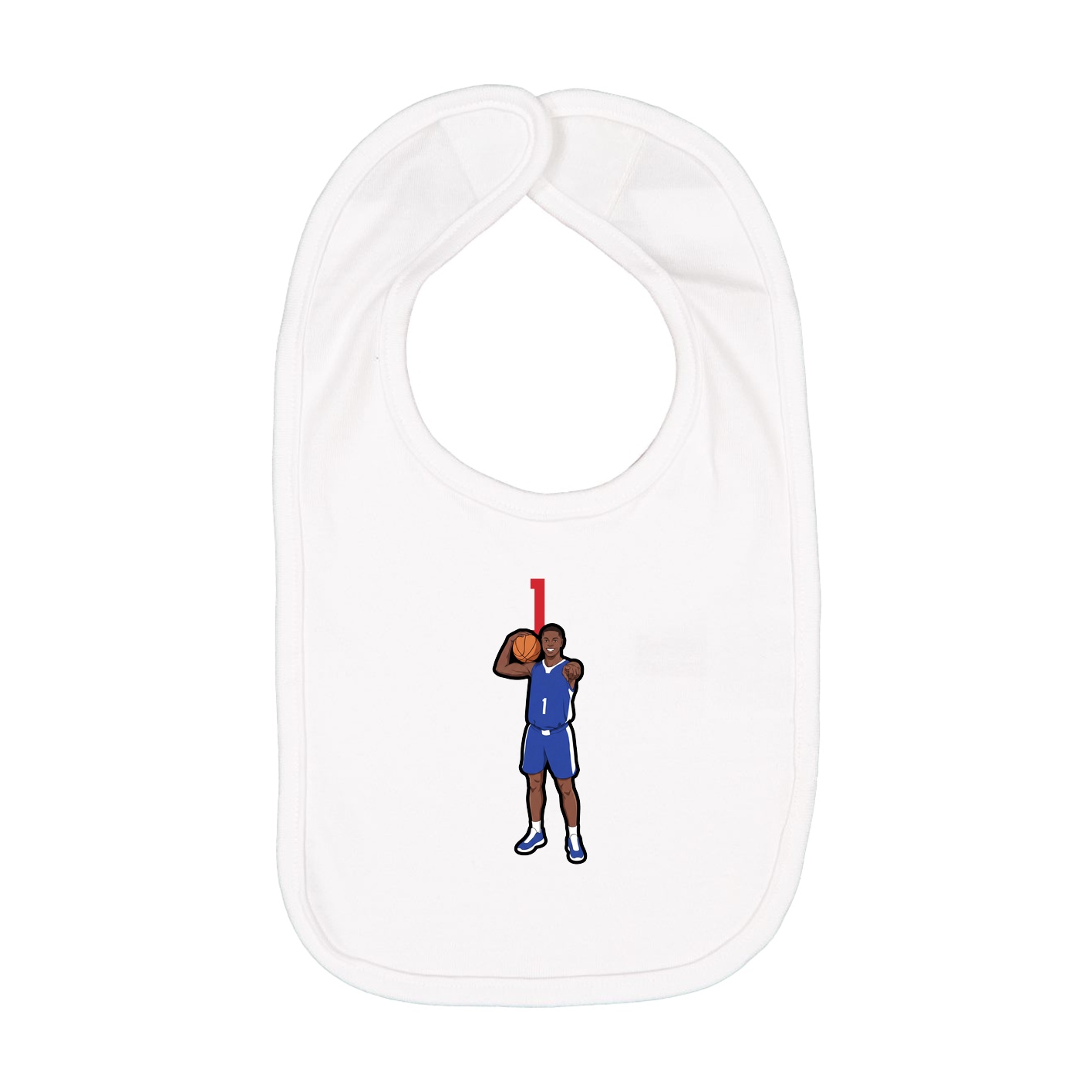 Infant Bib — Number Top in White