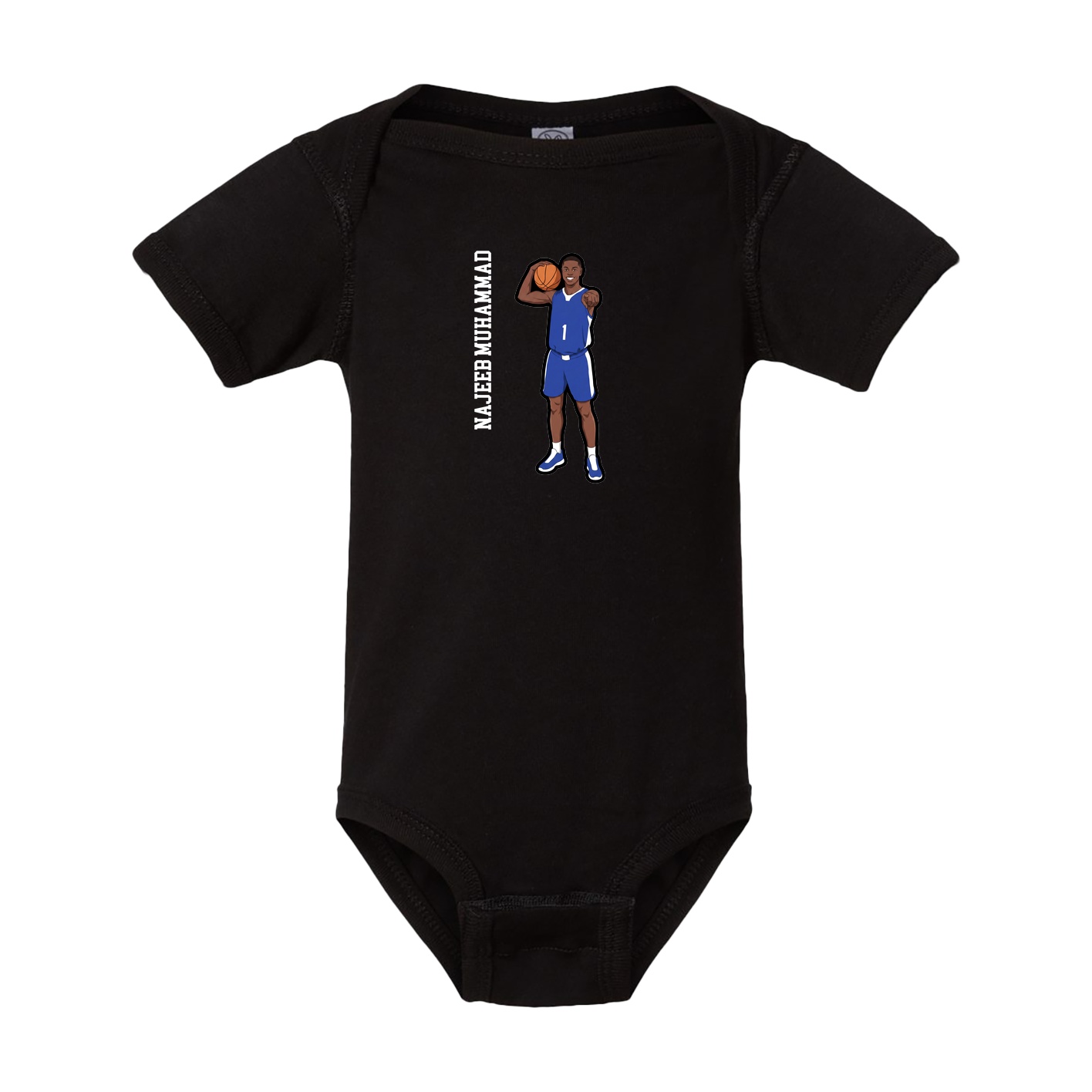 Baby Onesie — Name Vertical in Black