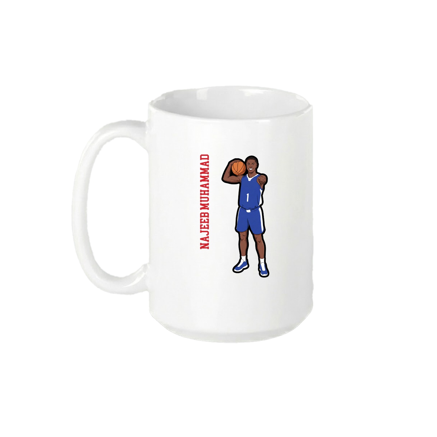 15oz Coffee Mug — Name Vertical in White