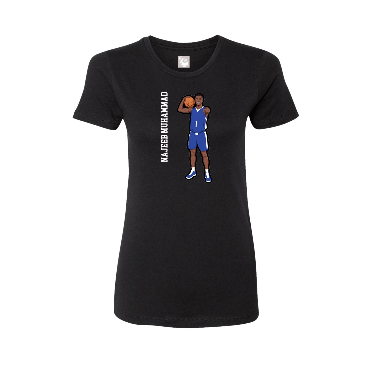 Womens Tee — Name Vertical in Black