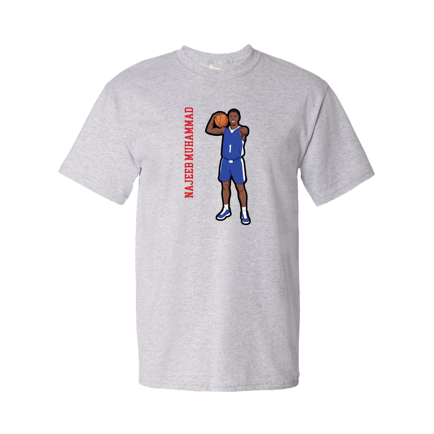Youth Tee — Name Vertical in Grey