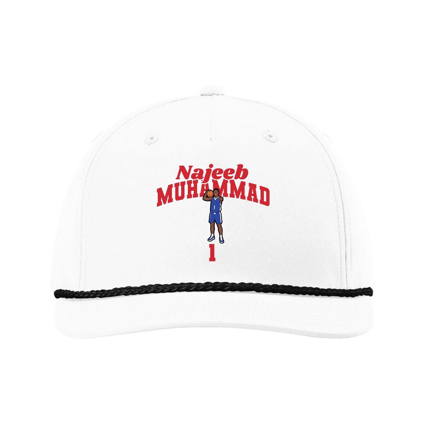 Five-Panel Classic Rope Cap — Signature Arch in White