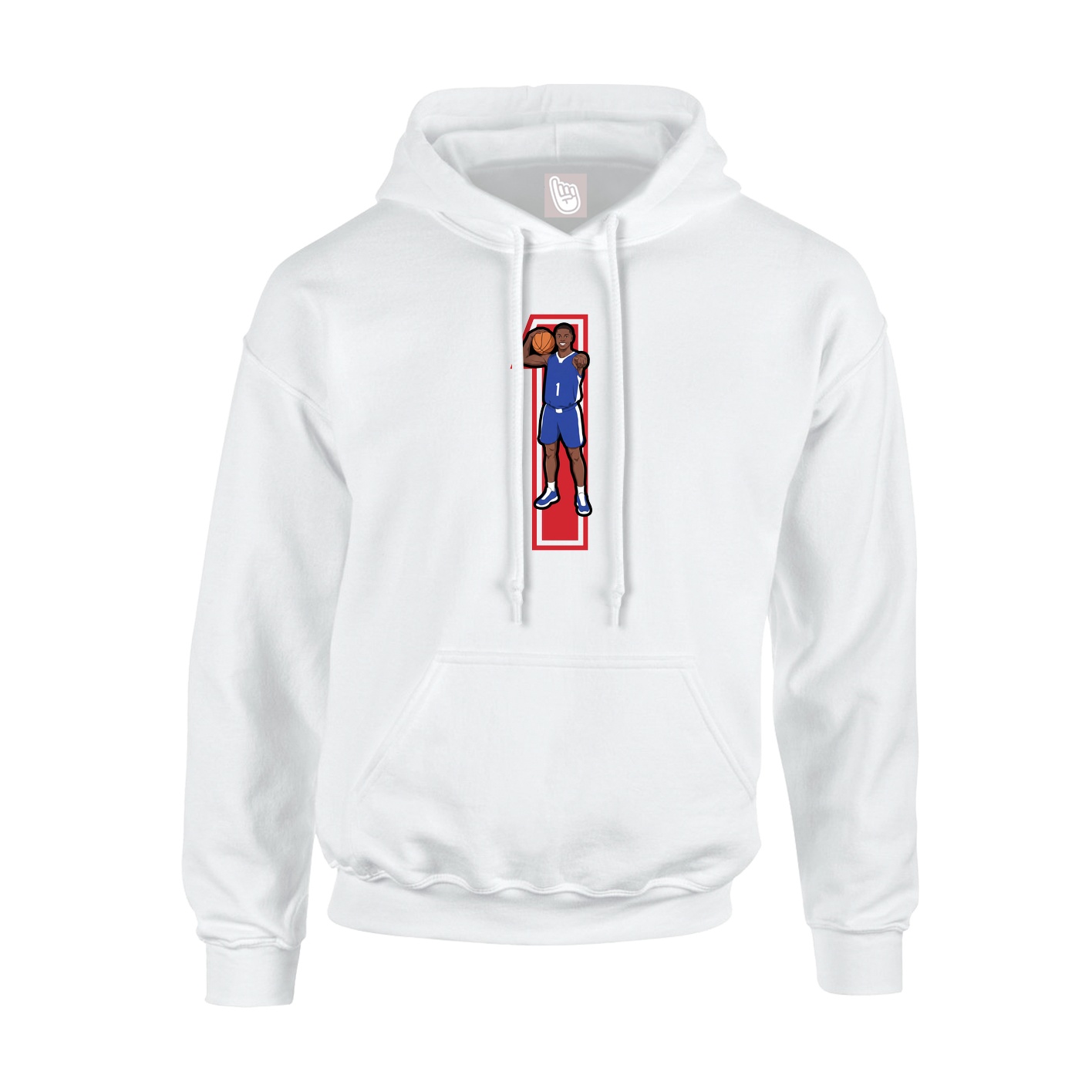 Hoodie — Number in White
