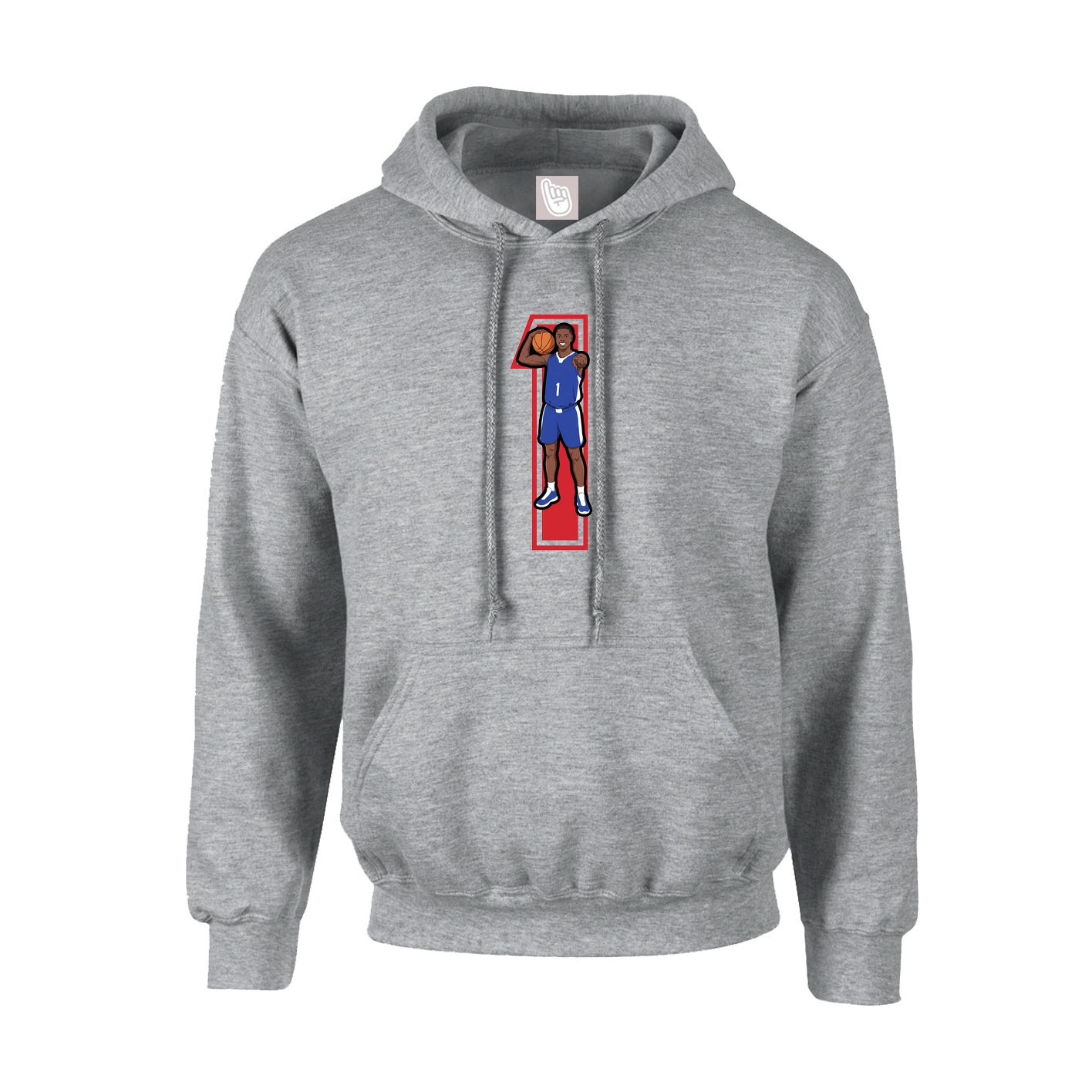 Youth Hoodie — Number in Grey