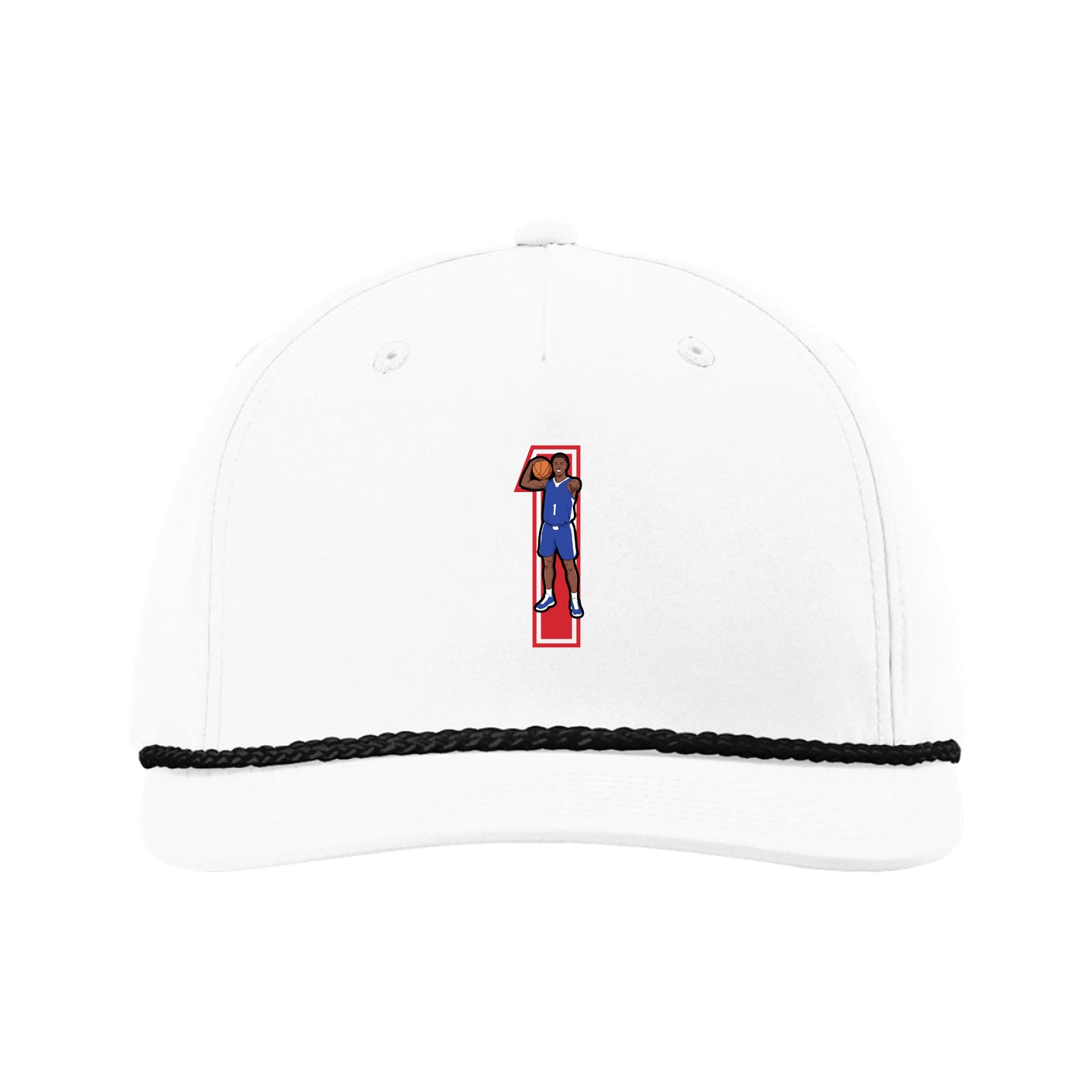 Five-Panel Classic Rope Cap — Number in White