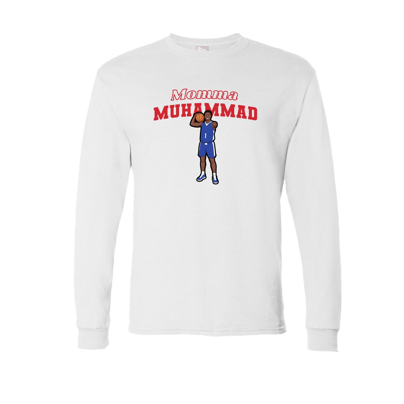 Long Sleeve Tee — Mothers Day Block in White