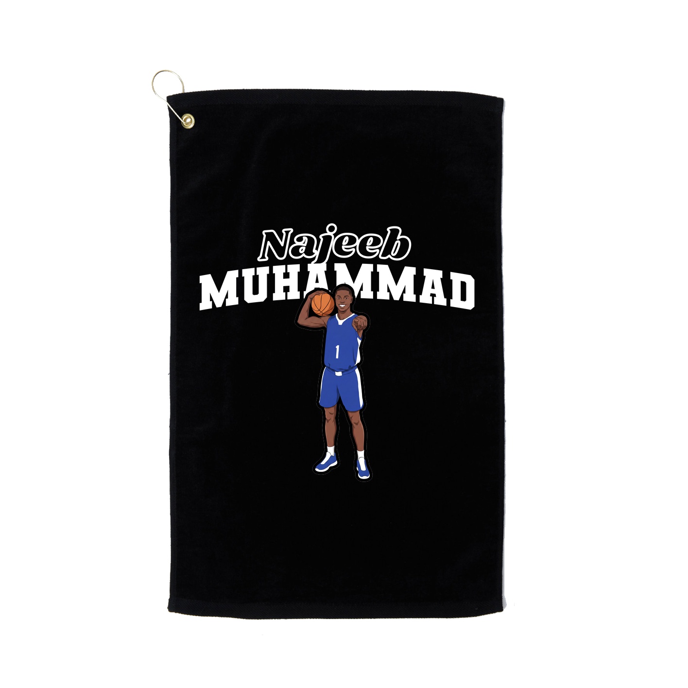 Golf Towel — Name Arch in Black