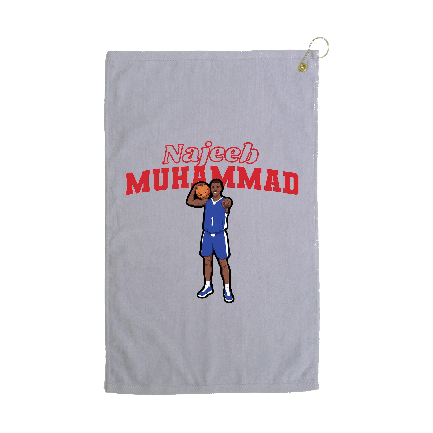 Golf Towel — Name Arch in Grey