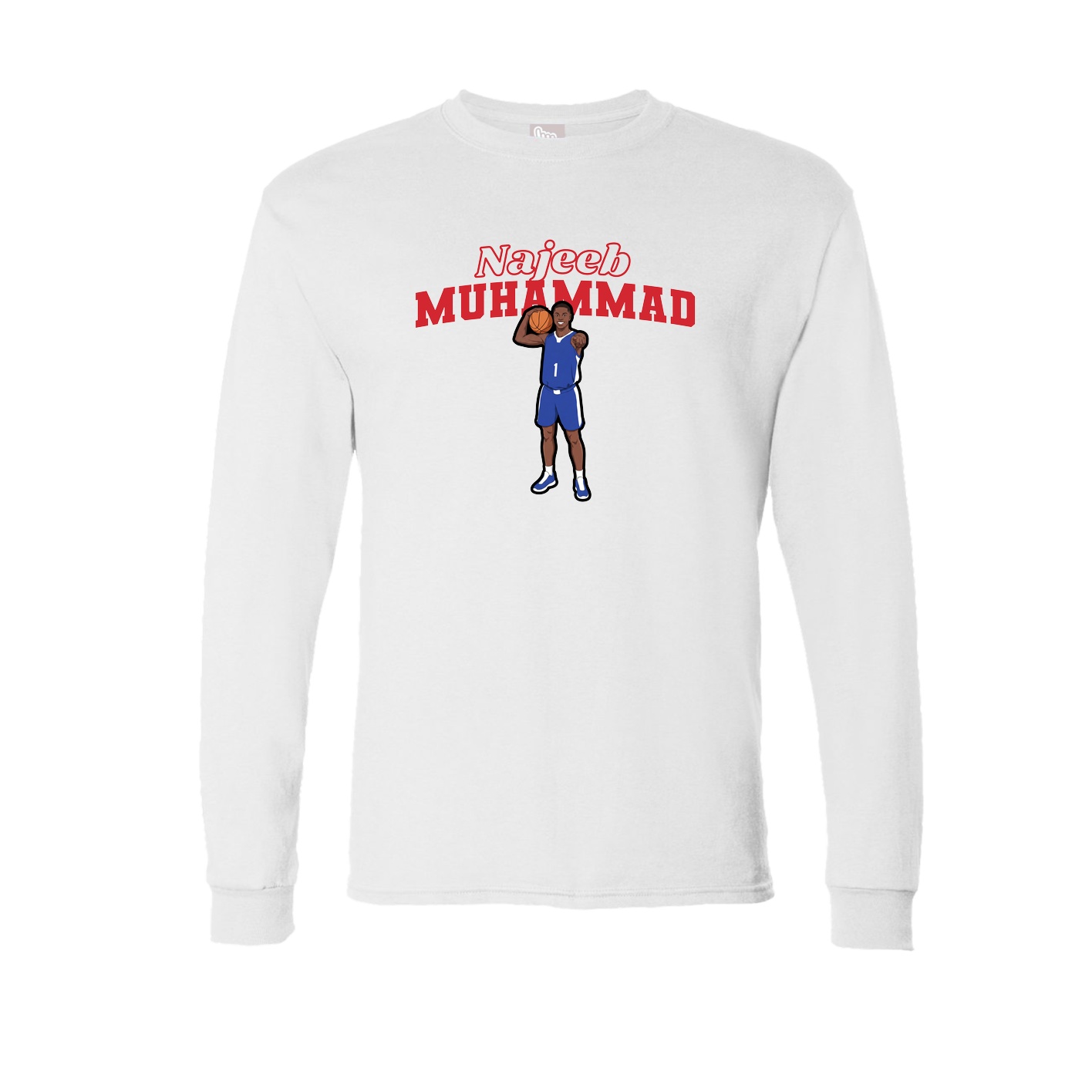 Long Sleeve Tee — Name Arch in White
