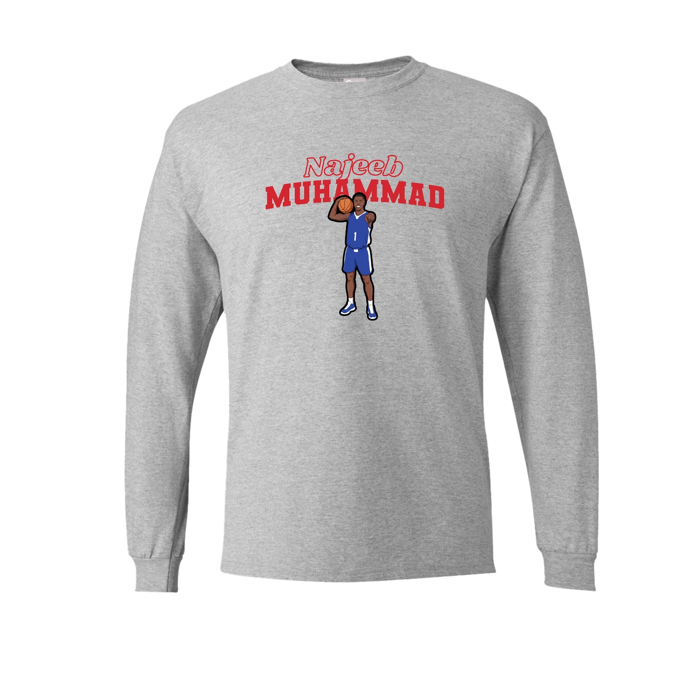 Long Sleeve Tee — Name Arch in Grey