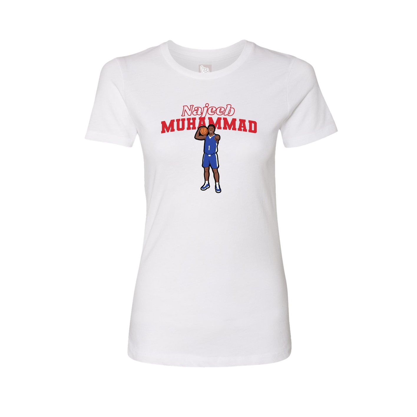 Womens Tee — Name Arch in White