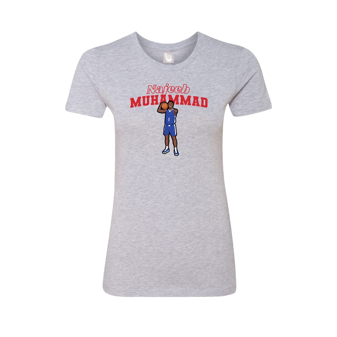 Womens Tee — Name Arch in Grey