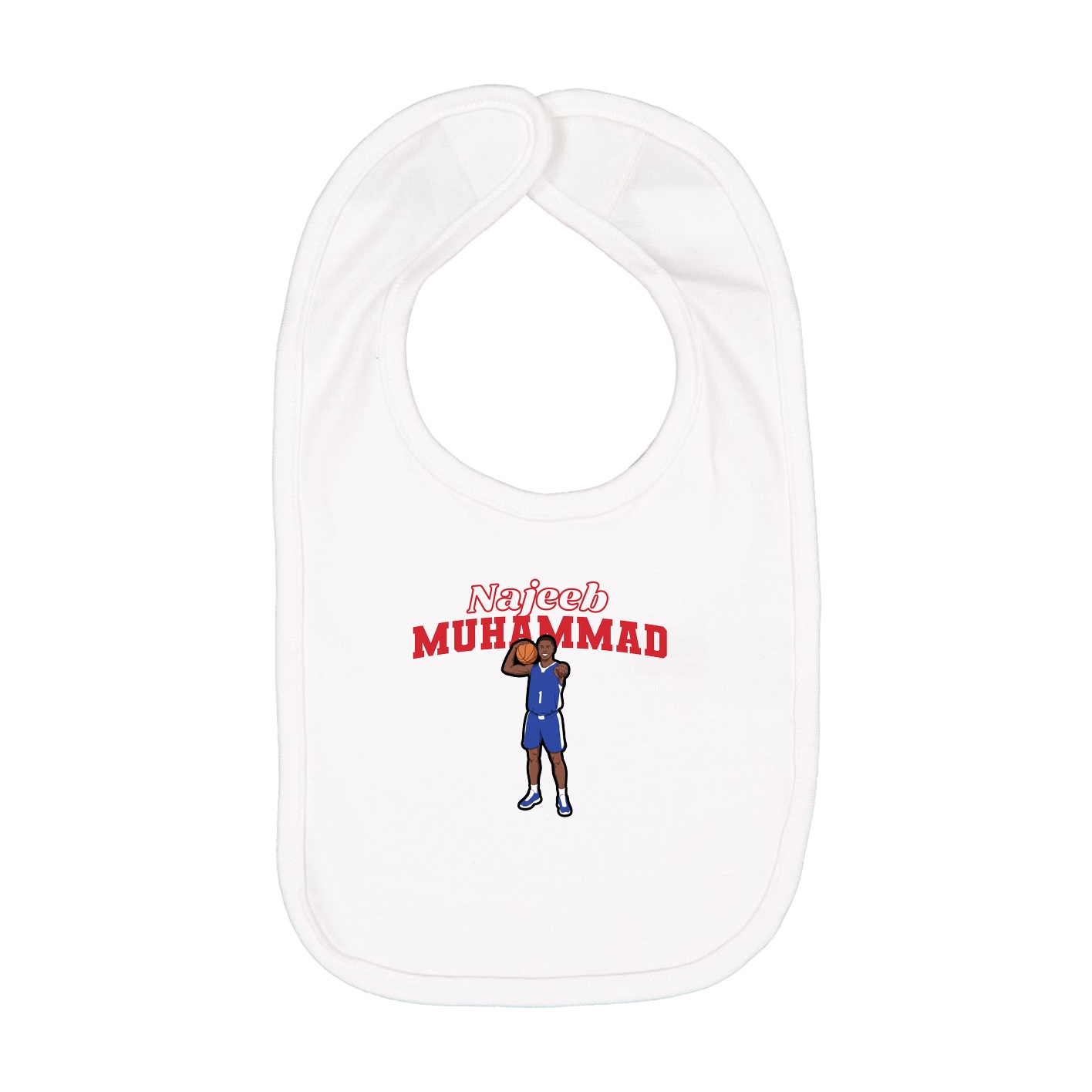 Infant Bib — Name Arch in White
