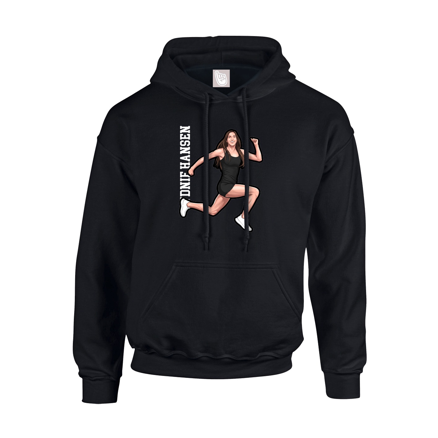 Youth Hoodie — Name Vertical in Black