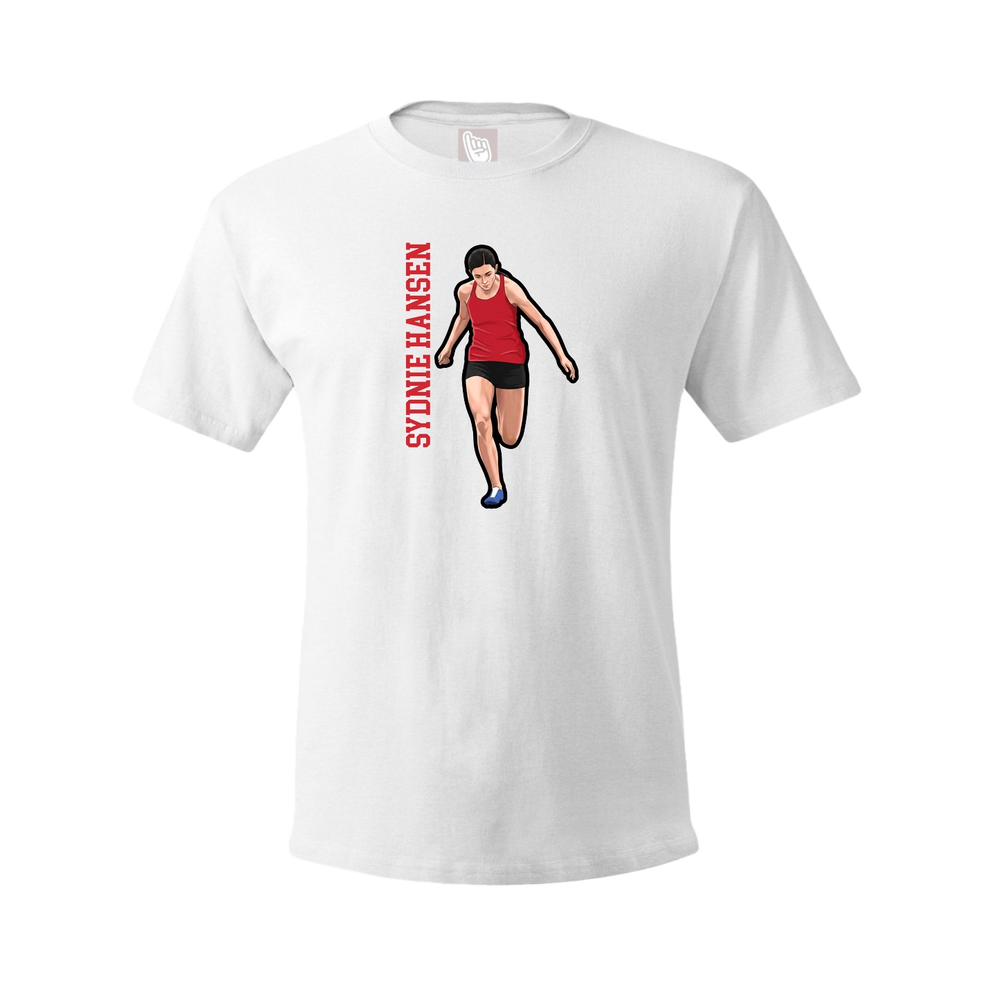 Tee — Name Vertical in White