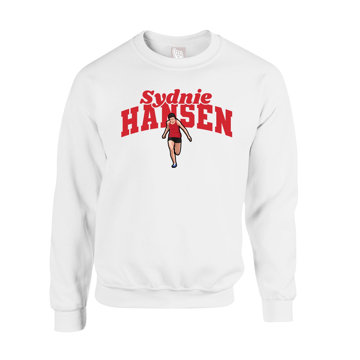 Fleece Crew — Signature Arch in White