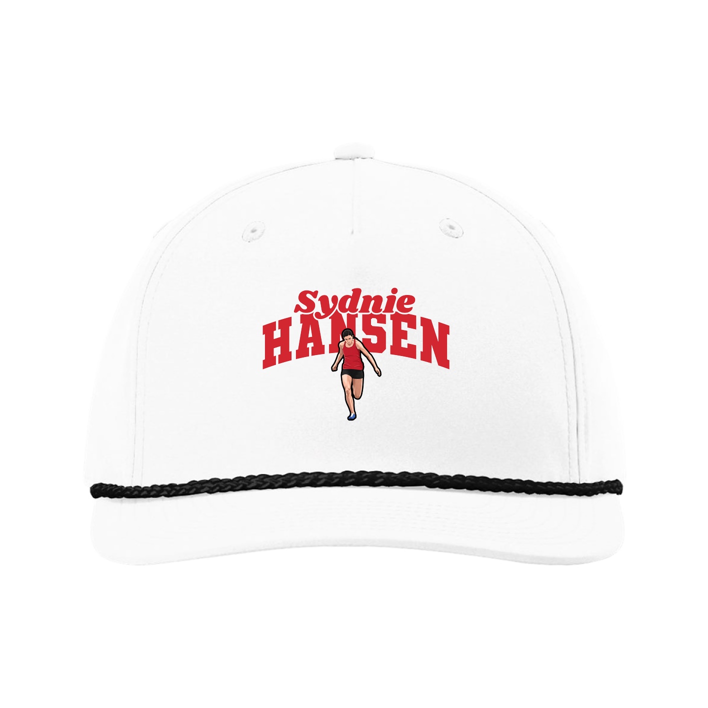 Five-Panel Classic Rope Cap — Signature Arch in White