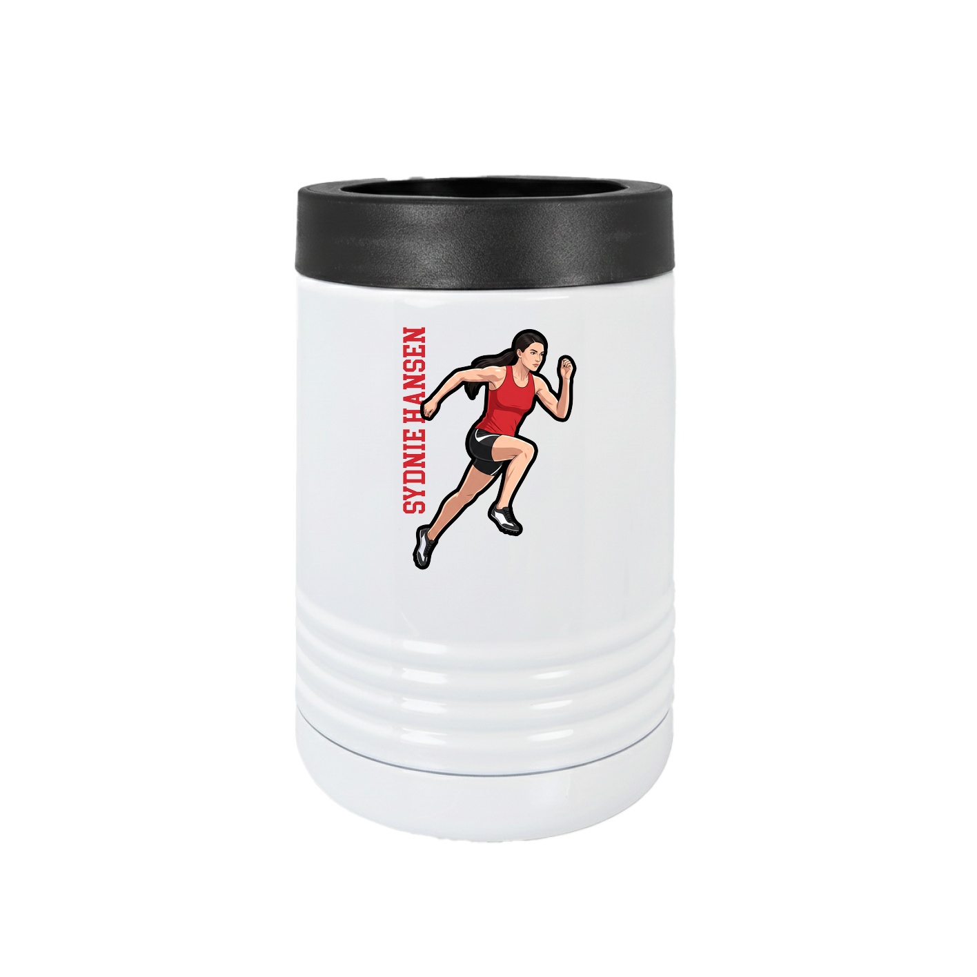 Beverage Holder — Name Vertical in White