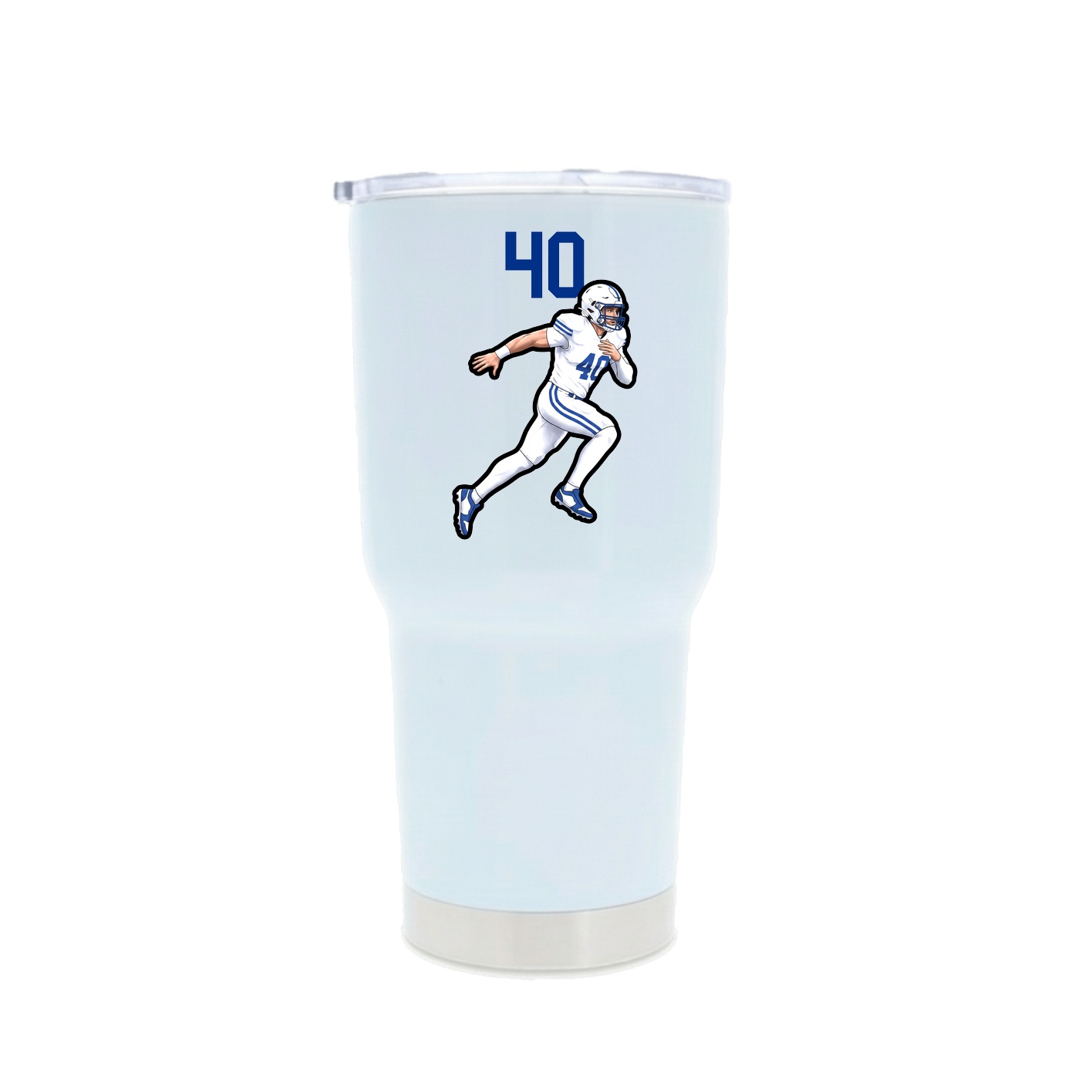 30oz Stainless Steel Tumbler — Number Top in White