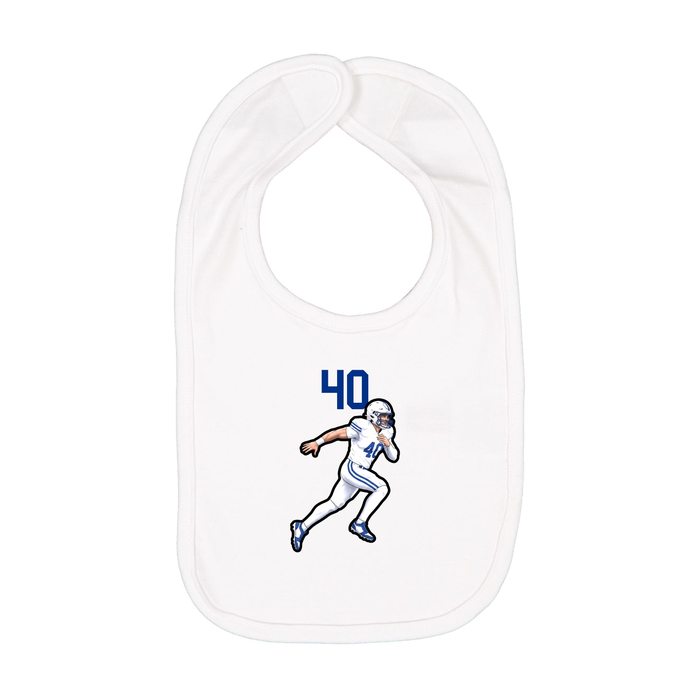 Infant Bib — Number Top in White