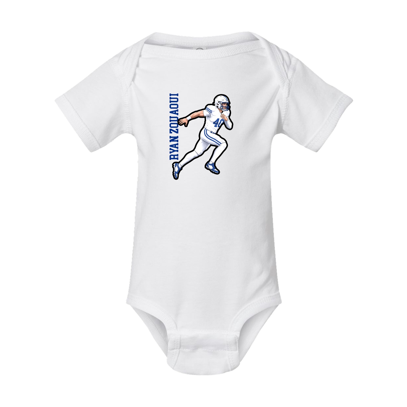 Baby Onesie — Name Vertical in White
