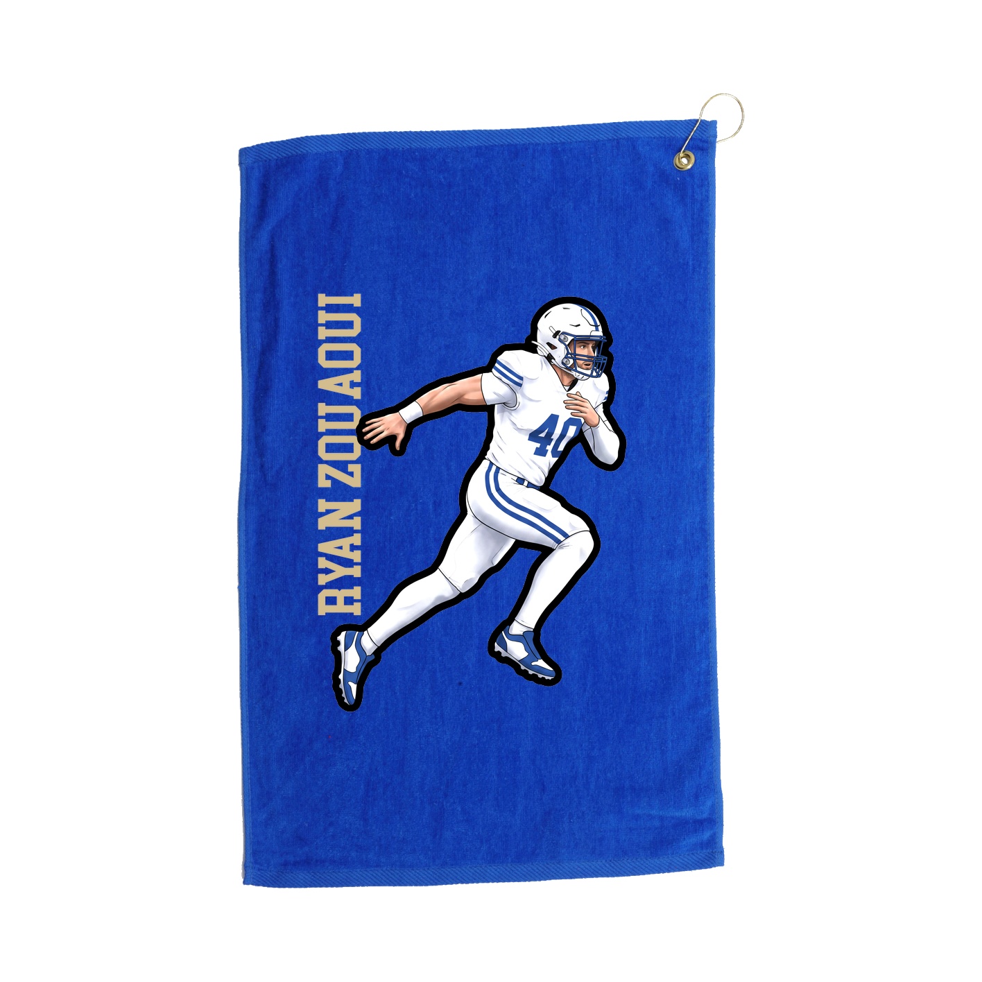 Golf Towel — Name Vertical in Royal