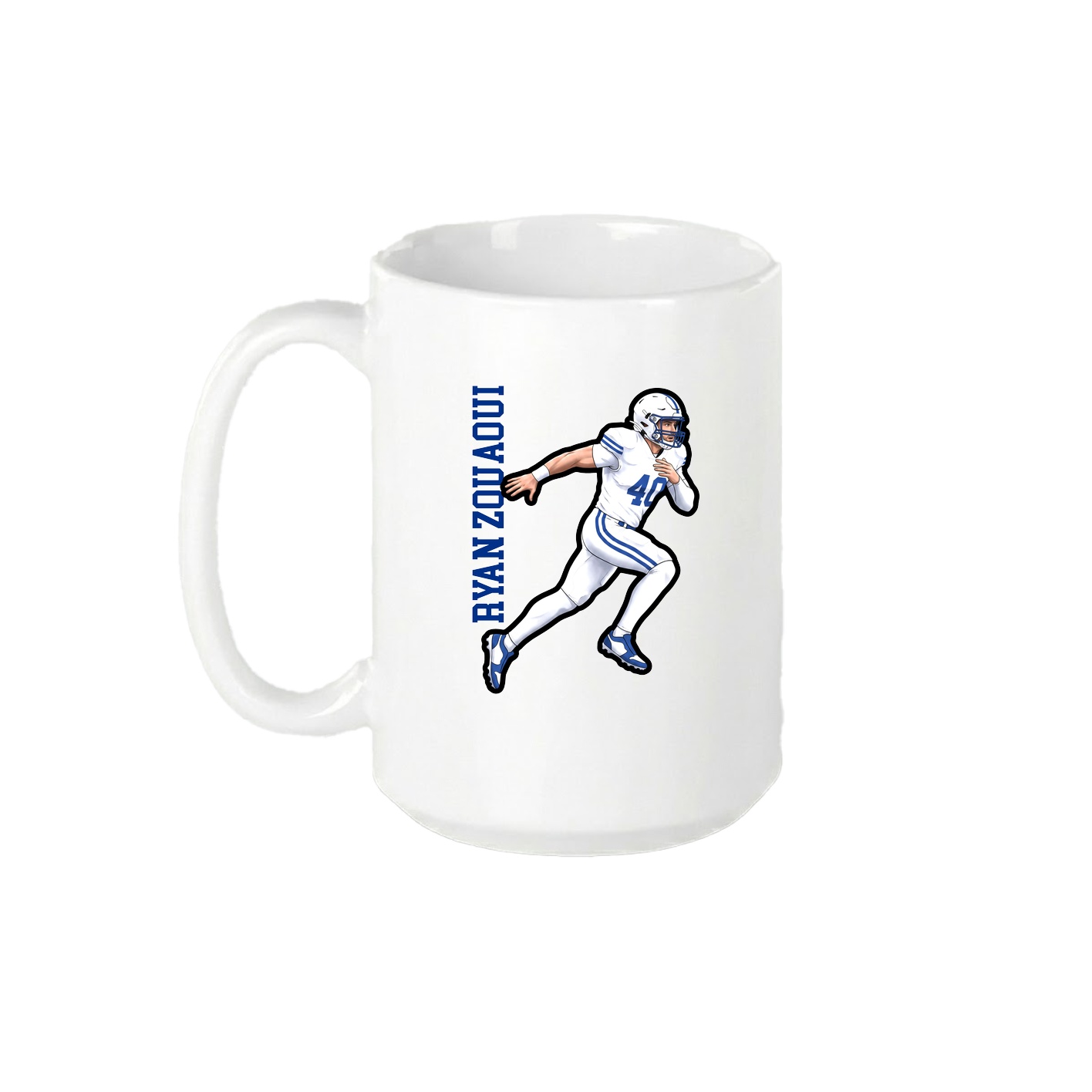 15oz Coffee Mug — Name Vertical in White