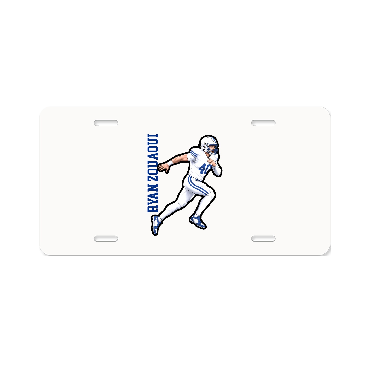 License Plate — Name Vertical in Classic