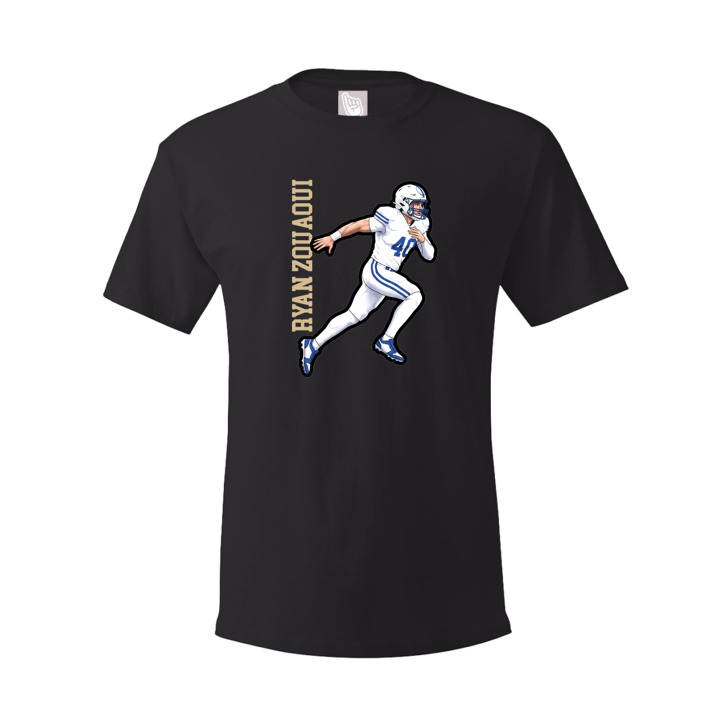 Youth Tee — Name Vertical in Black