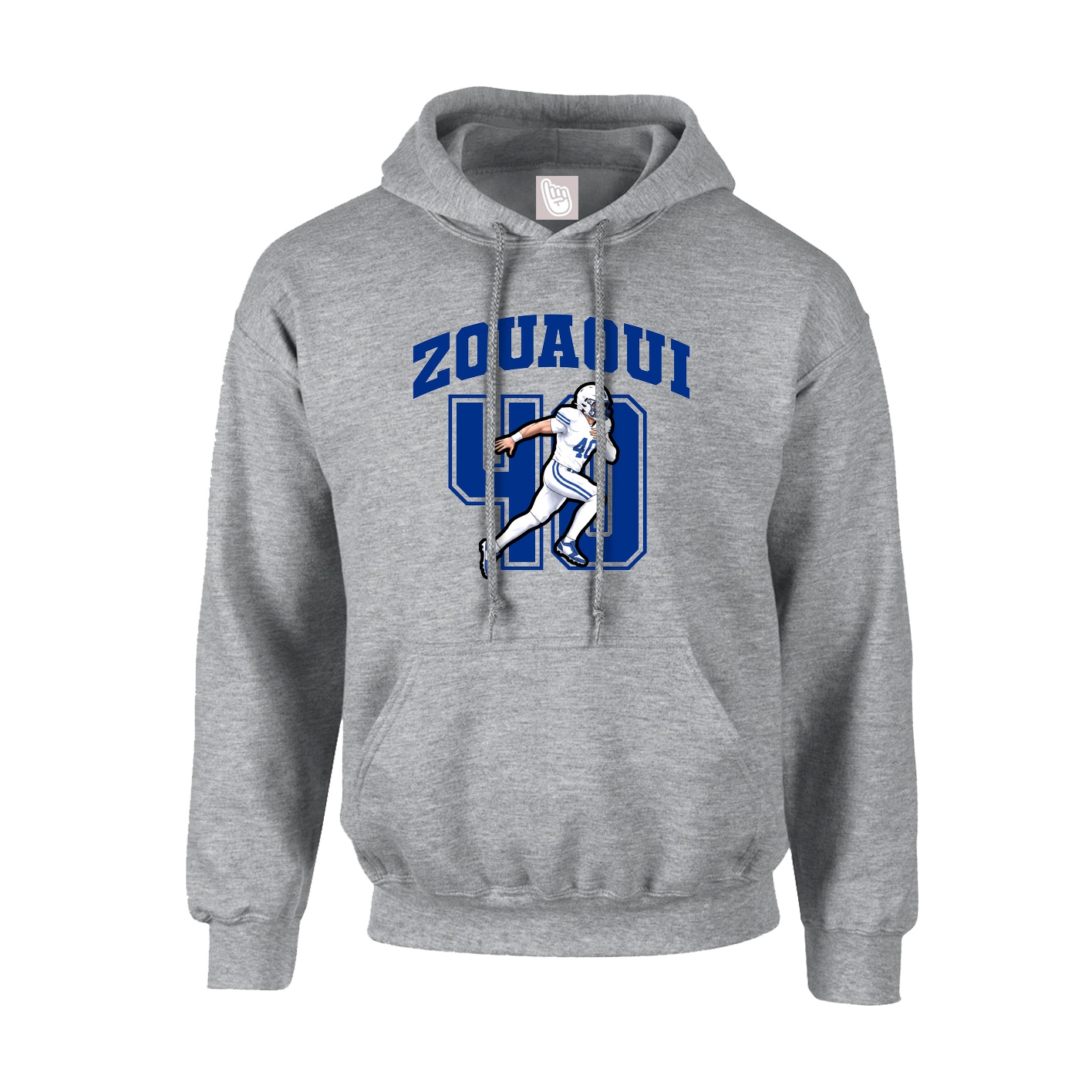 Youth Hoodie — Number in Grey