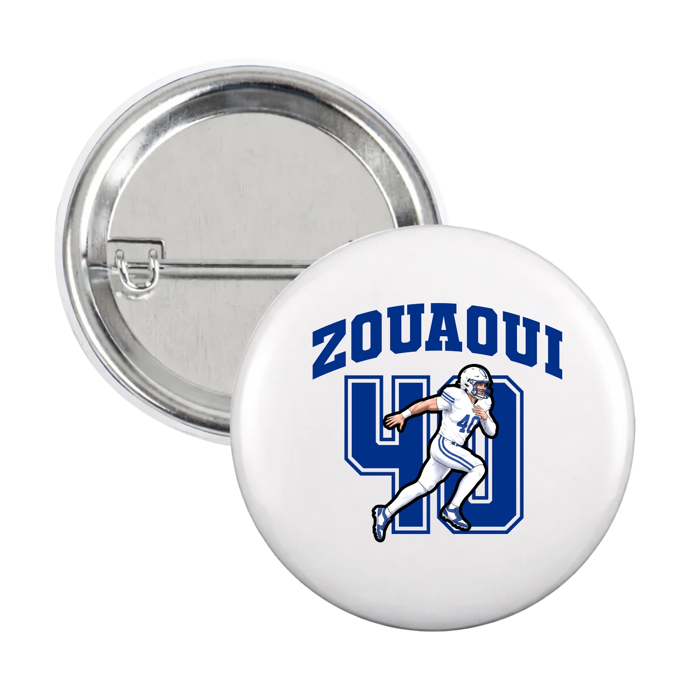 Game Day Button — Number in White
