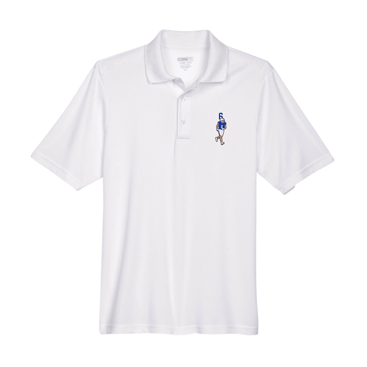 Performance Polo — Number Top in White