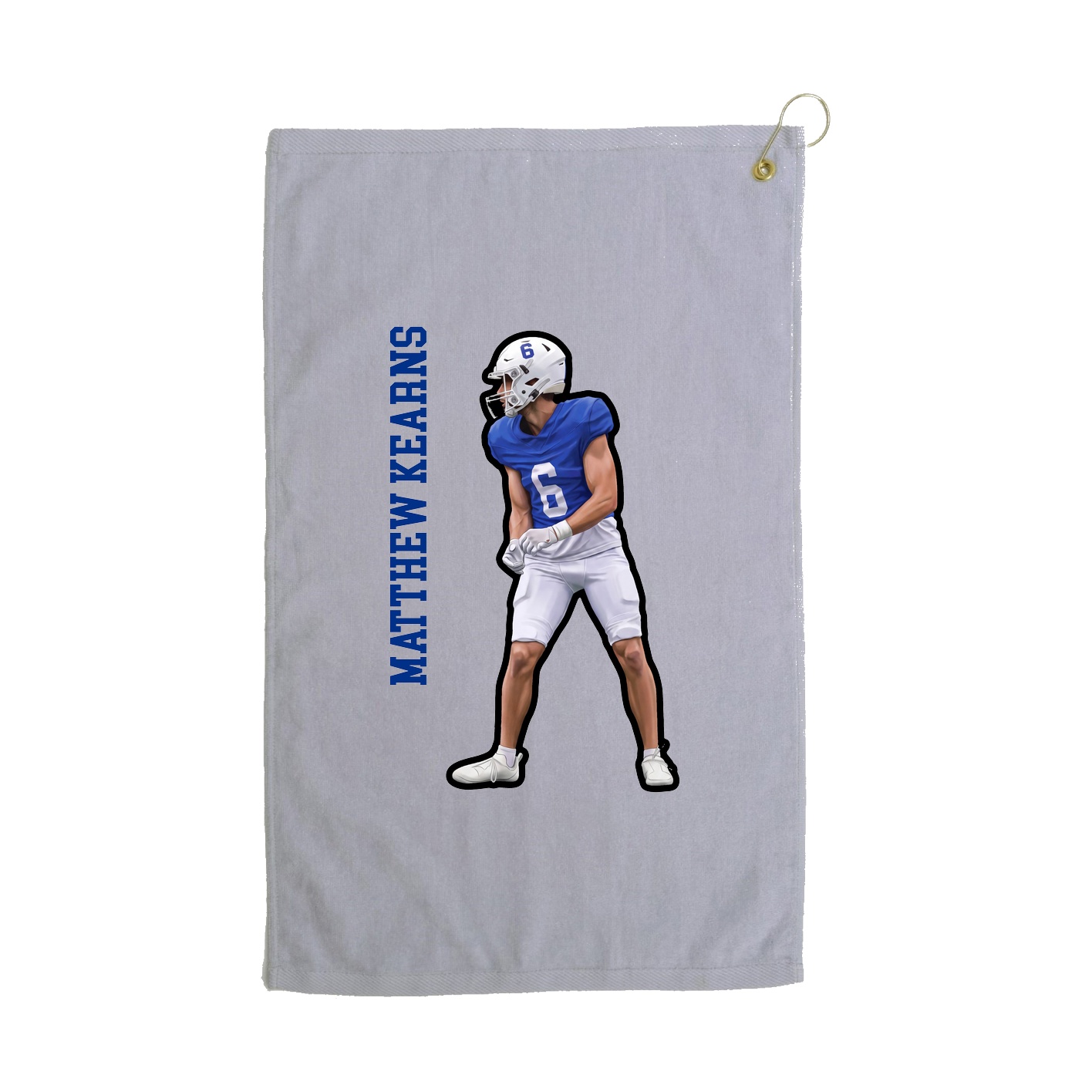 Golf Towel — Name Vertical in Grey