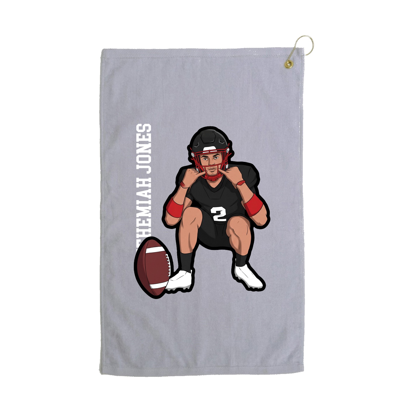 Golf Towel — Name Vertical in Grey