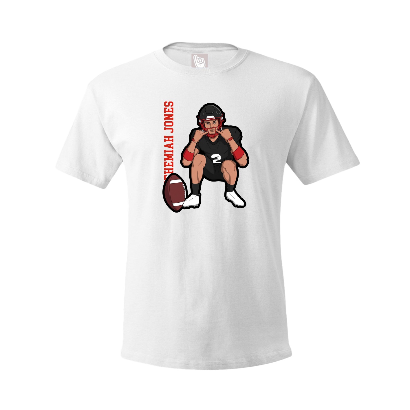 Youth Tee — Name Vertical in White
