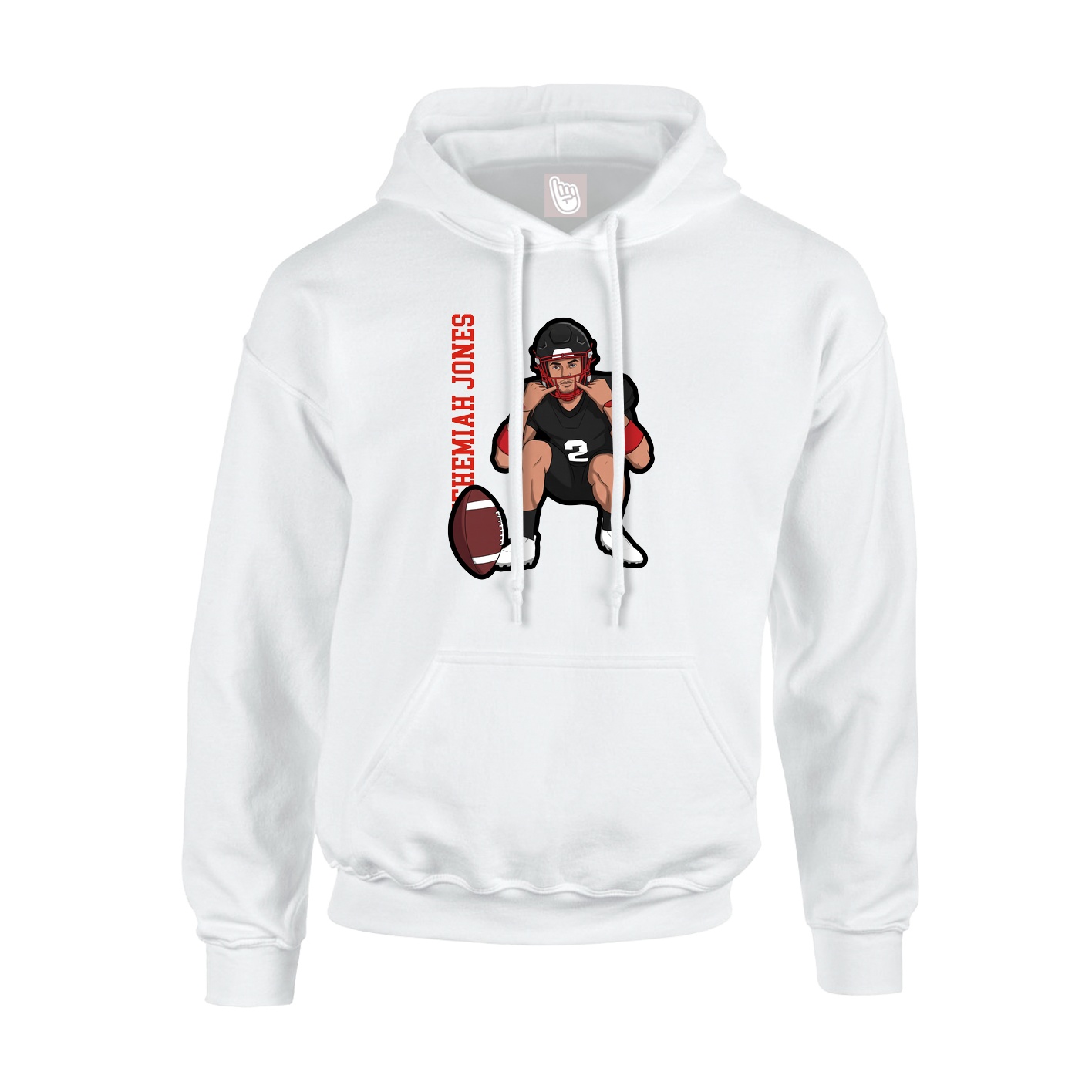Hoodie — Name Vertical in White