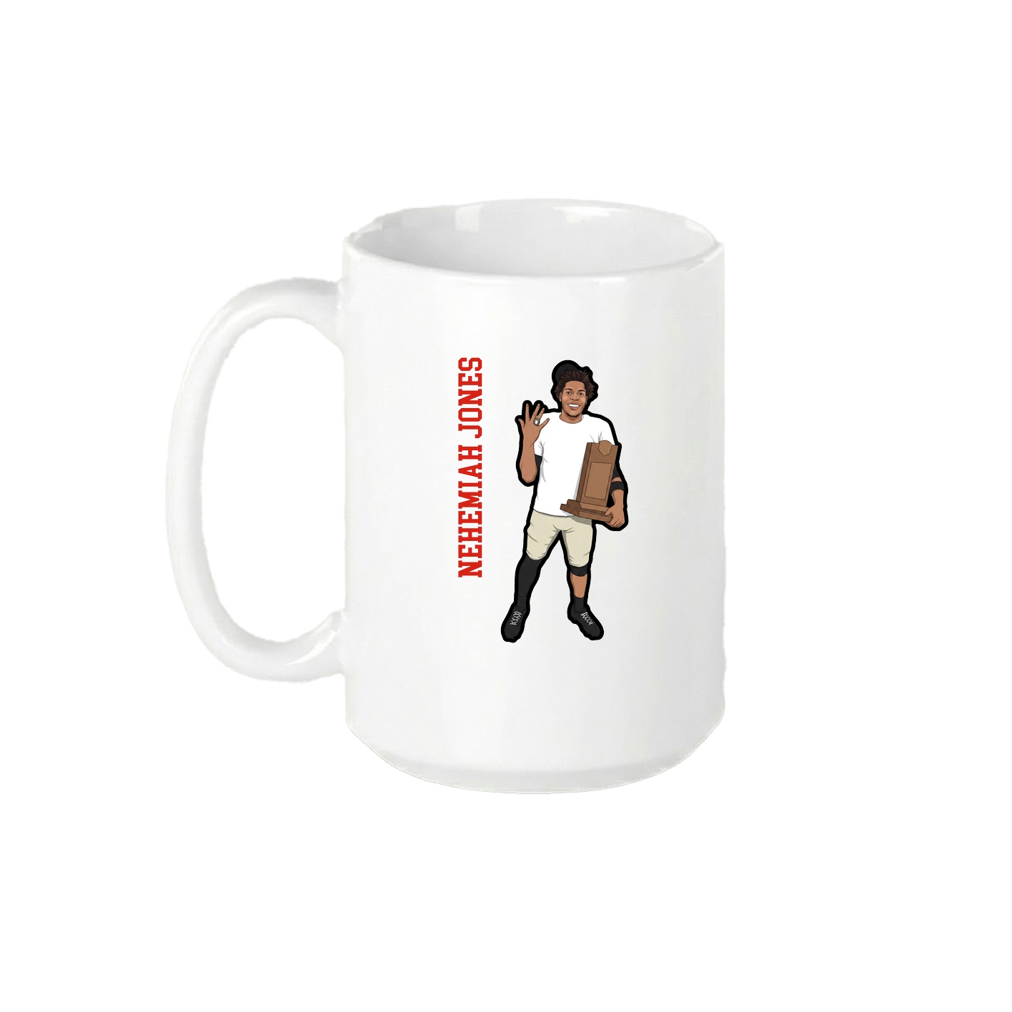 15oz Coffee Mug — Name Vertical in White