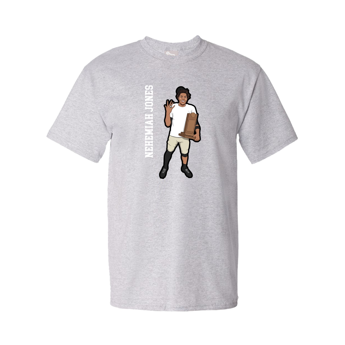Youth Tee — Name Vertical in Grey